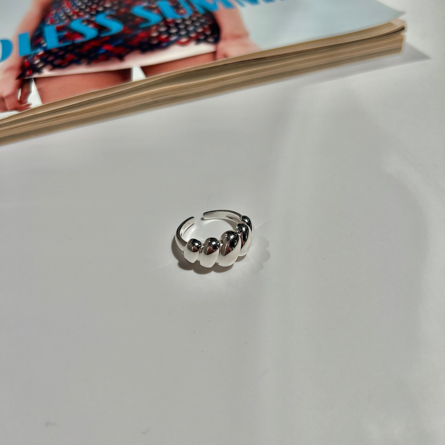 «SILVER BUBBLE BAND» — Adjustable Sterling Silver Bead Ring
