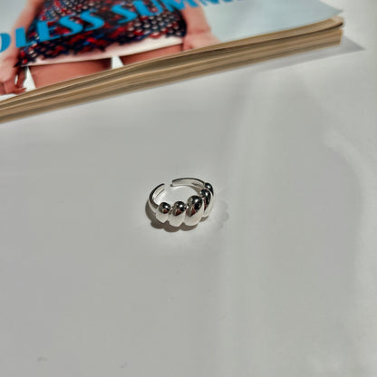 «SILVER BUBBLE BAND» — Adjustable Sterling Silver Bead Ring