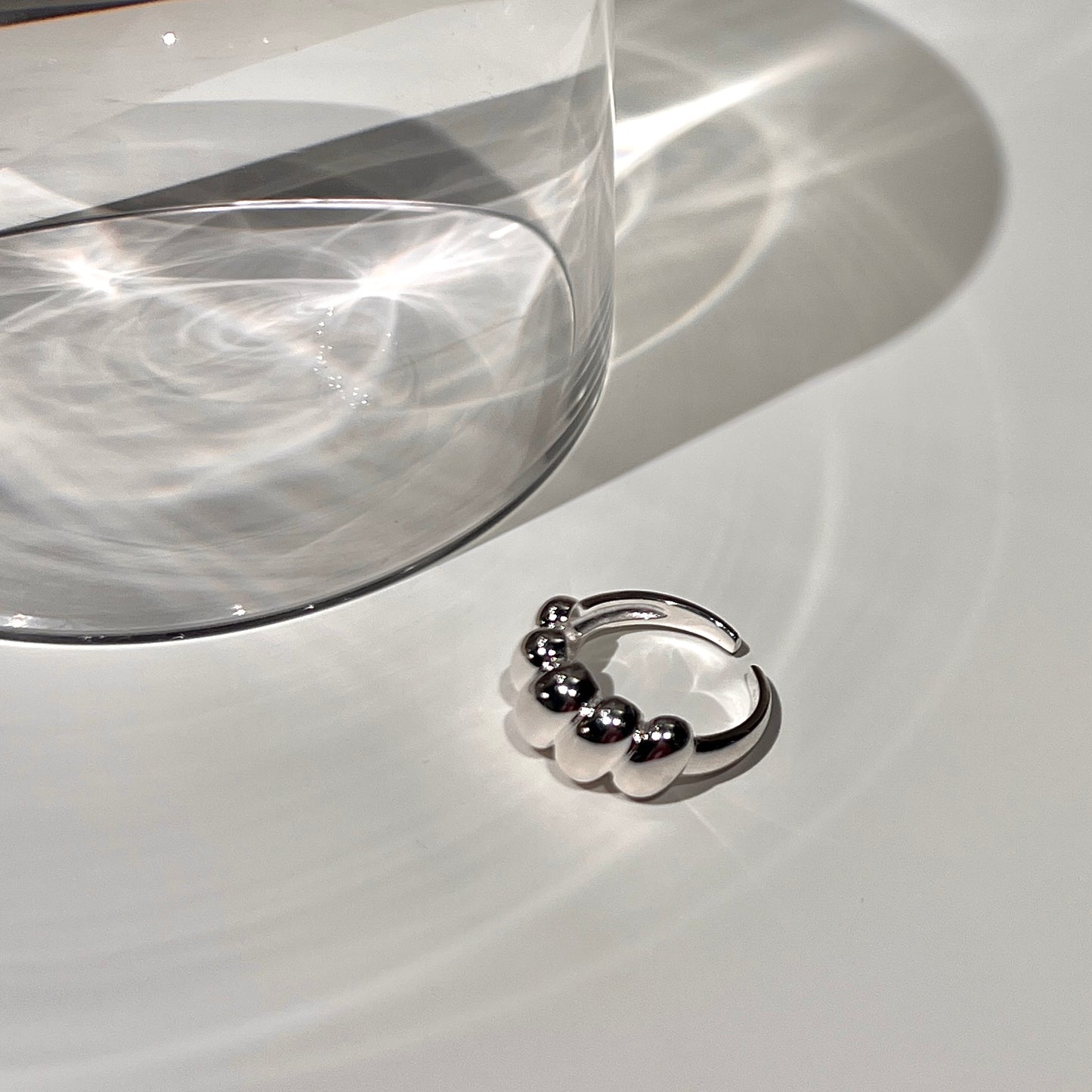 «SILVER BUBBLE BAND» — Adjustable Sterling Silver Bead Ring