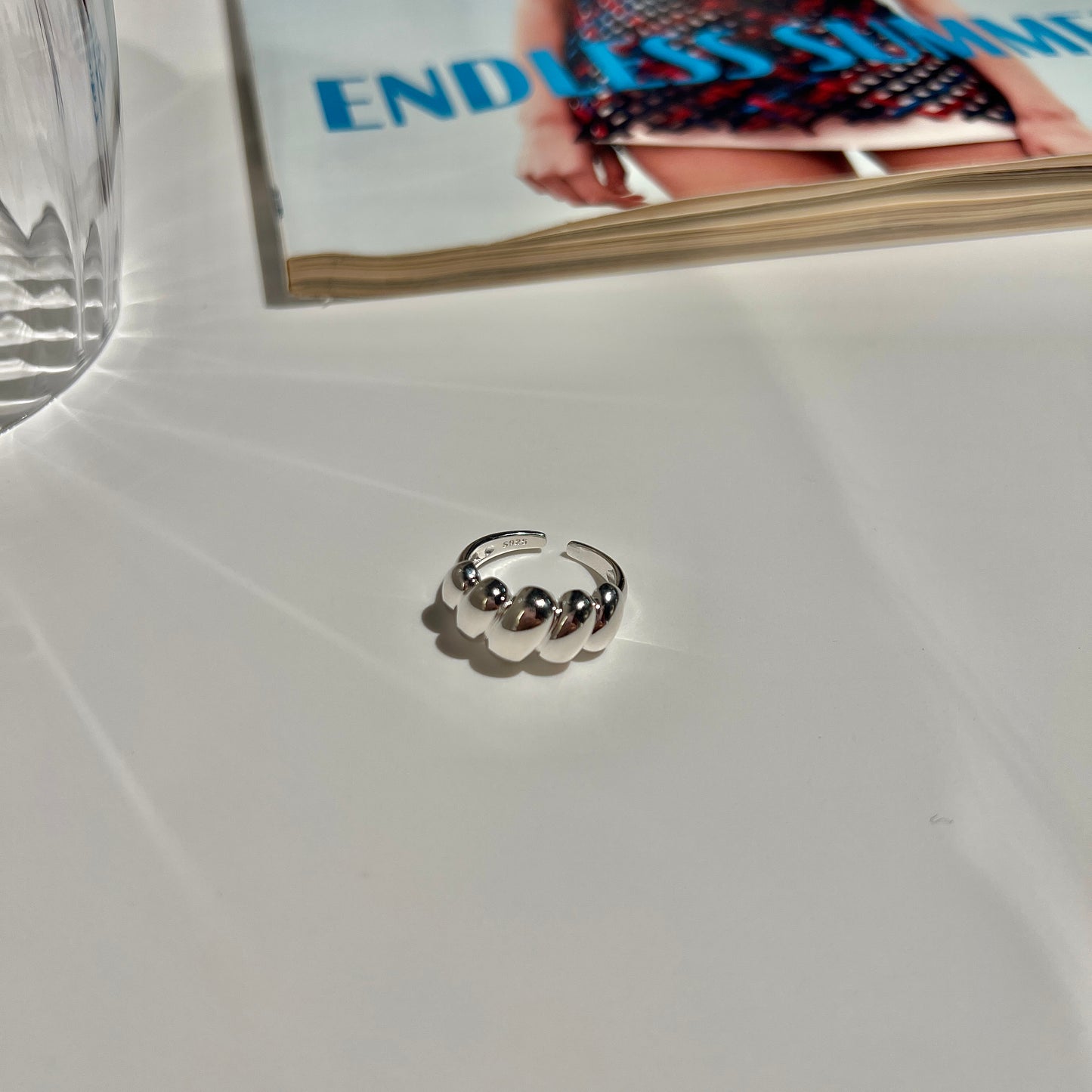 «SILVER BUBBLE BAND» — Adjustable Sterling Silver Bead Ring