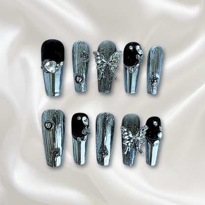Decorative nail art designs on a white background