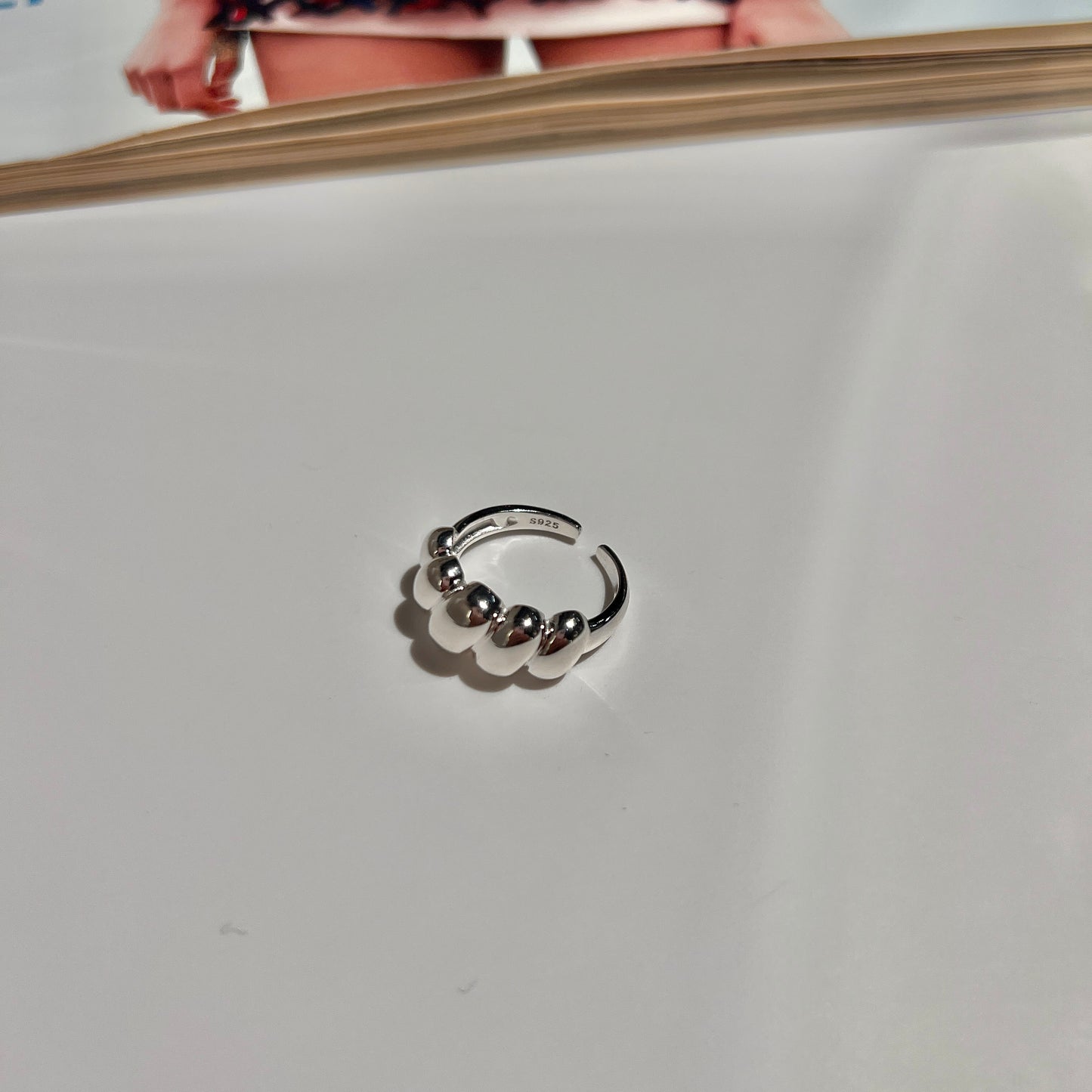 «SILVER BUBBLE BAND» — Adjustable Sterling Silver Bead Ring