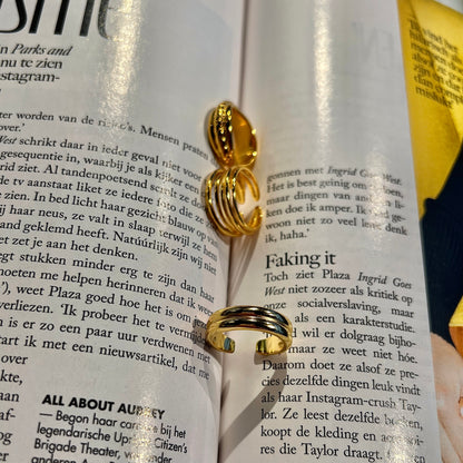 «GOLD TWIST DOME RING» — Sculpted Dome Band with Braided Detail