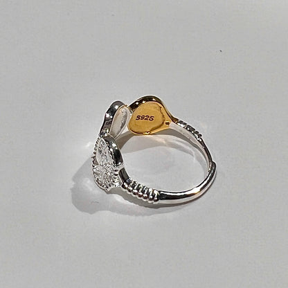 «TRIPLE COIN BAND» — Adjustable Sterling Silver Ring with Gold & Silver Ancient Coin Accents