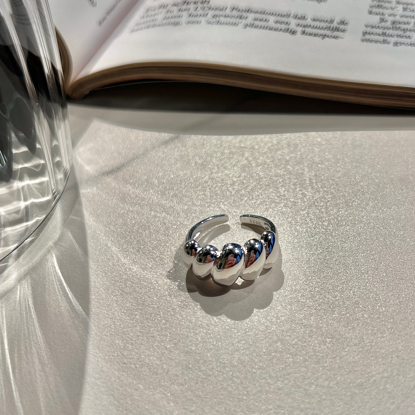 «SILVER BUBBLE BAND» — Adjustable Sterling Silver Bead Ring